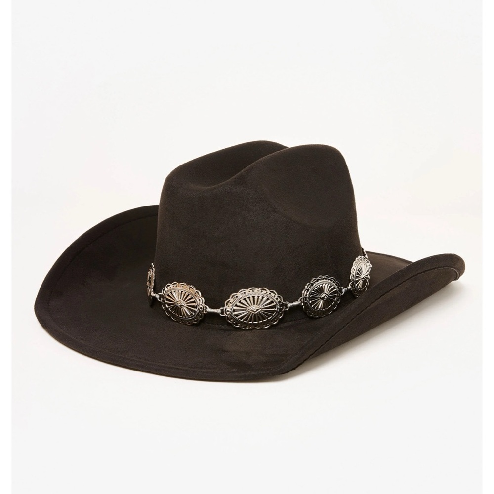 New Black Western Suede Cowboy Hat - Picture 4 of 16